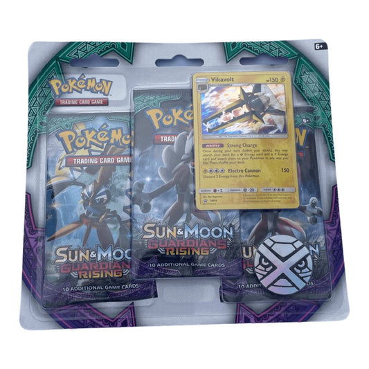 Pokémon Sonne und Mond 3 Pack Blister Guardians Rising Vikavolt EN