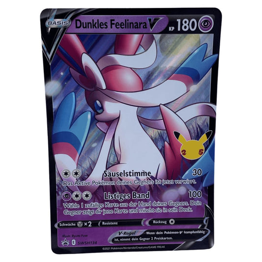 Pokémon Dunkles Feelinara V Oversized-Promo Karte SWSH134 DE